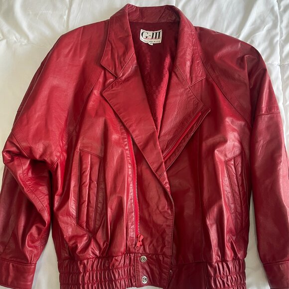 G-III Jackets & Blazers - Vintage ‘80s G-III Ladies Red Leather Jacket